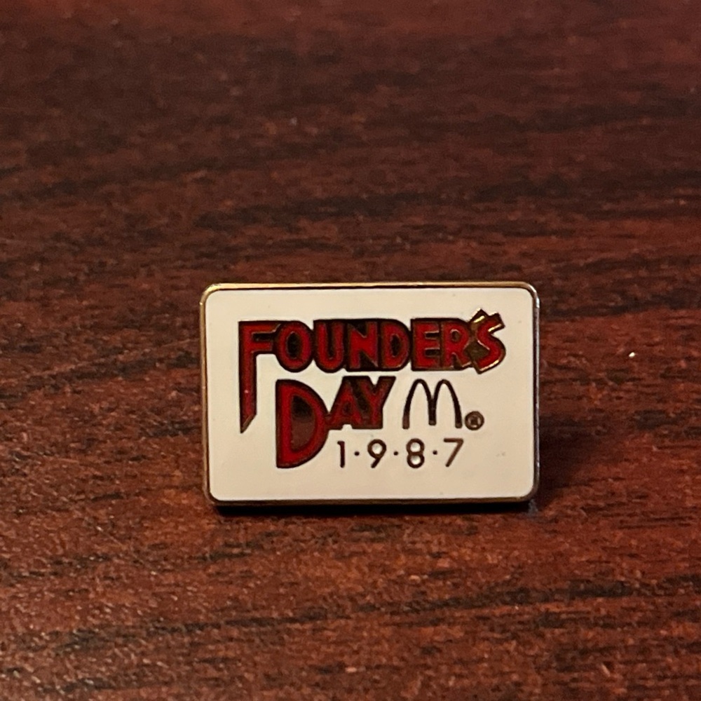Vintage McDonald’s 1987 Founder’s Day Employee Lapel Hat Pin